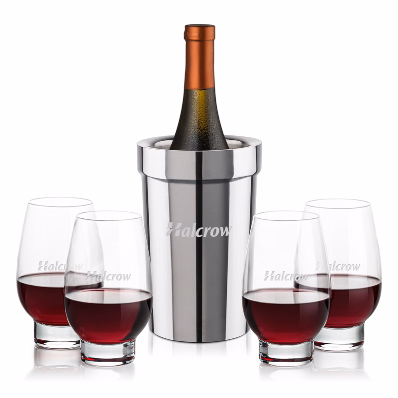 Milano Wine Cooler & Glenarden Stemless Wine Set