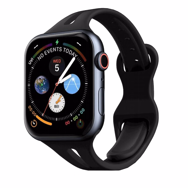 Apple Watch Sleek Silicone Bands - Black 42mm/44mm/45mm