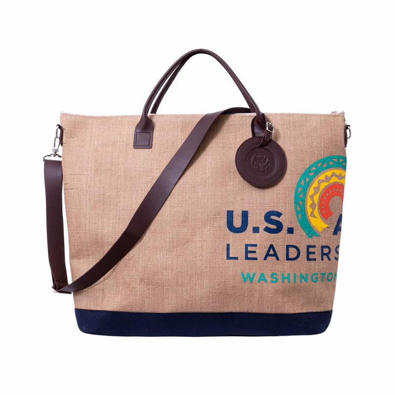 Burlap Weekender Tote
