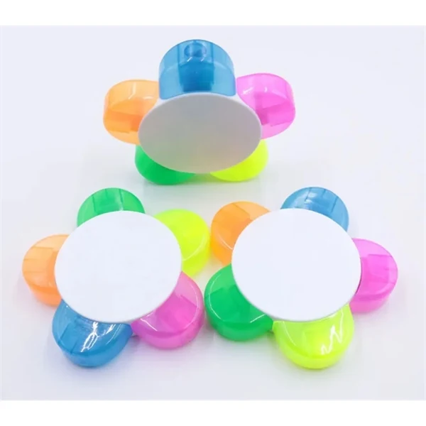 Custom Sunflower Design 5 Color Highlighter Set Smooth Writing — School Office 1