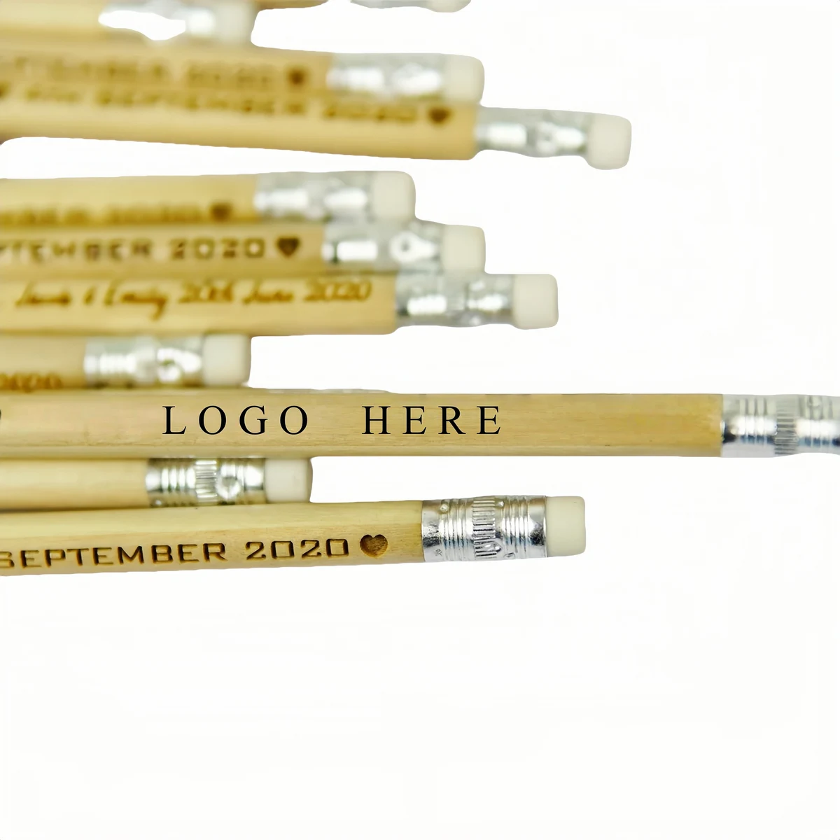 Custom Printed Round Wooden Logo Pencil (0.75 Inch) 1