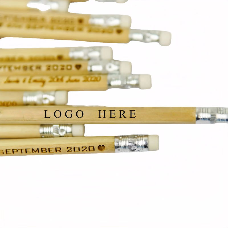 Custom Printed Round Wooden Logo Pencil (0.75 Inch)