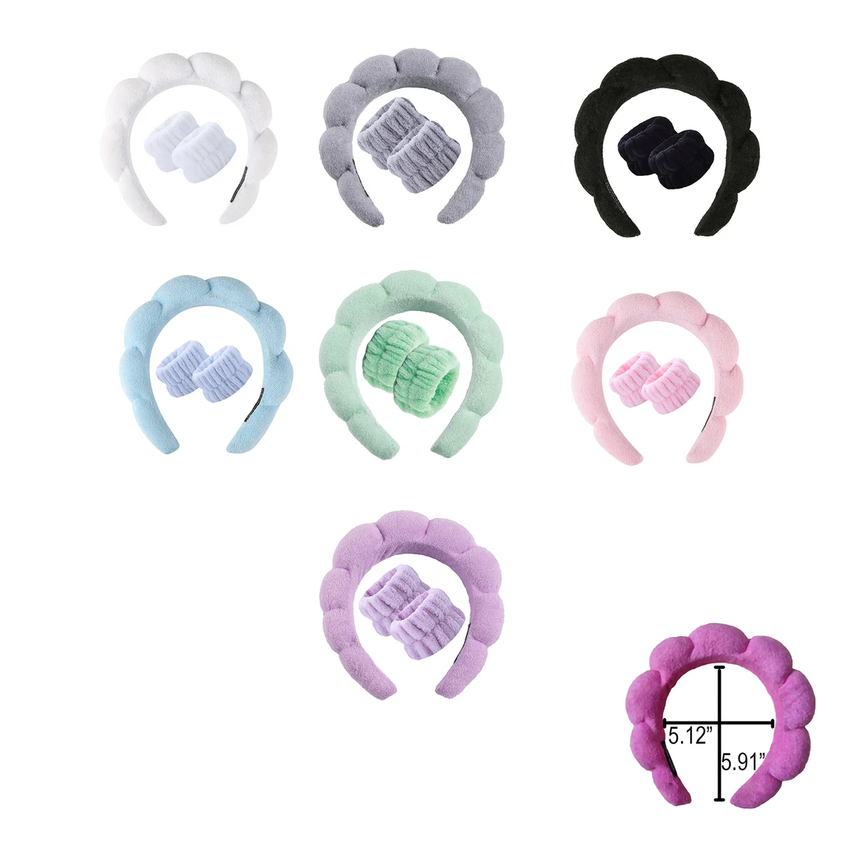 MOQ50 Terry Cloth Spa Cloud Headband 1