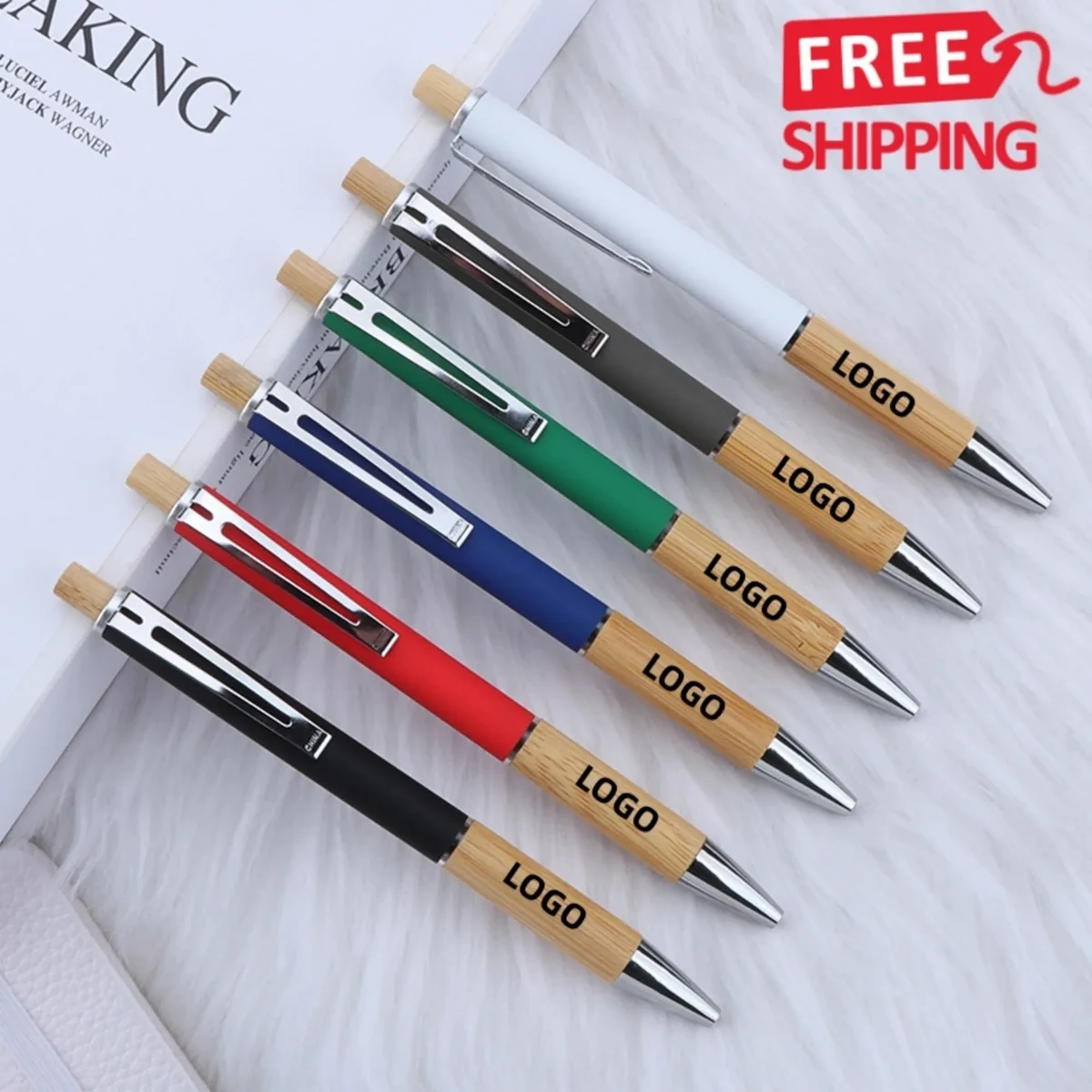 Bamboo Metal Retractable Gel Pen Gift 1