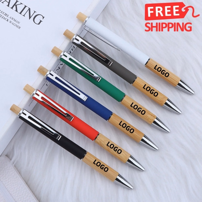 Bamboo Metal Retractable Gel Pen Gift