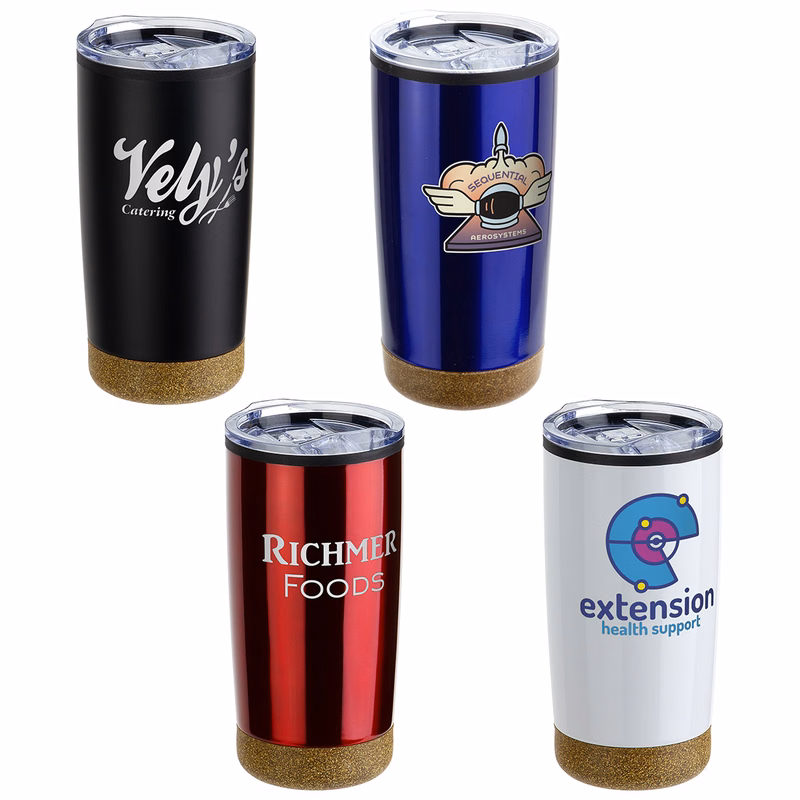 York 20 oz Stainless Steel/Polypropylene Tumbler with Cork Base