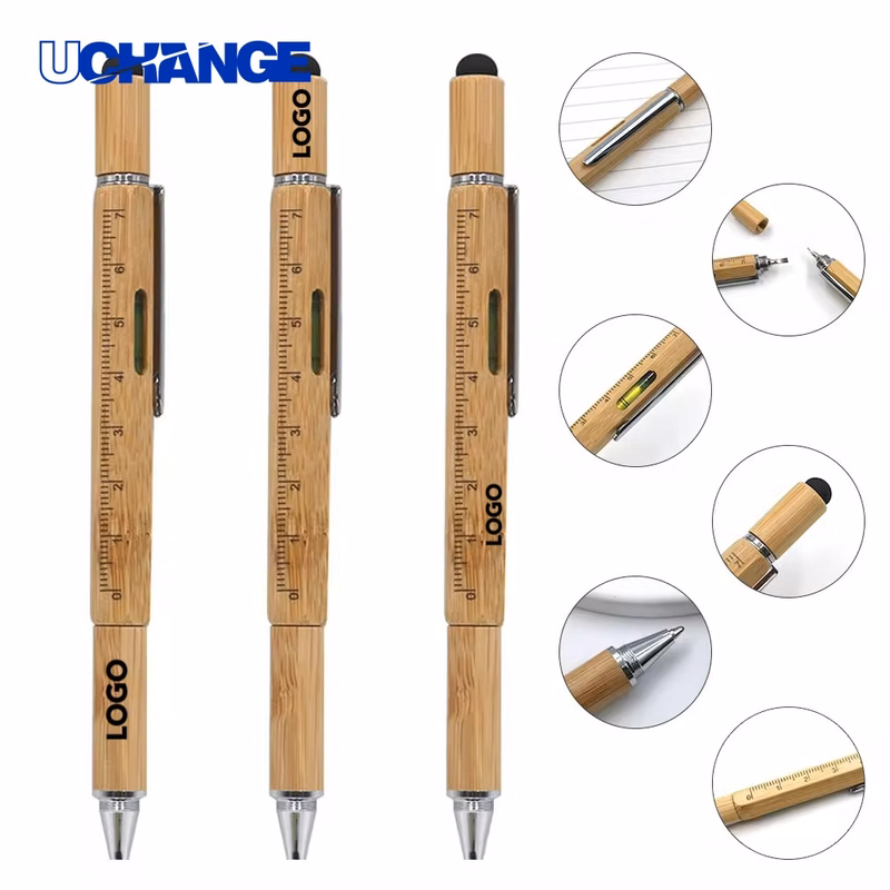 Bamboo 6 in 1 Tool Pen for Handy Tasks