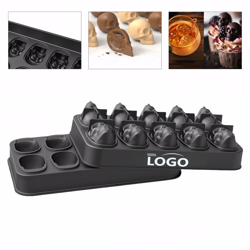 10-Cavity Skull Mold For Ice, Chocolate, Candles