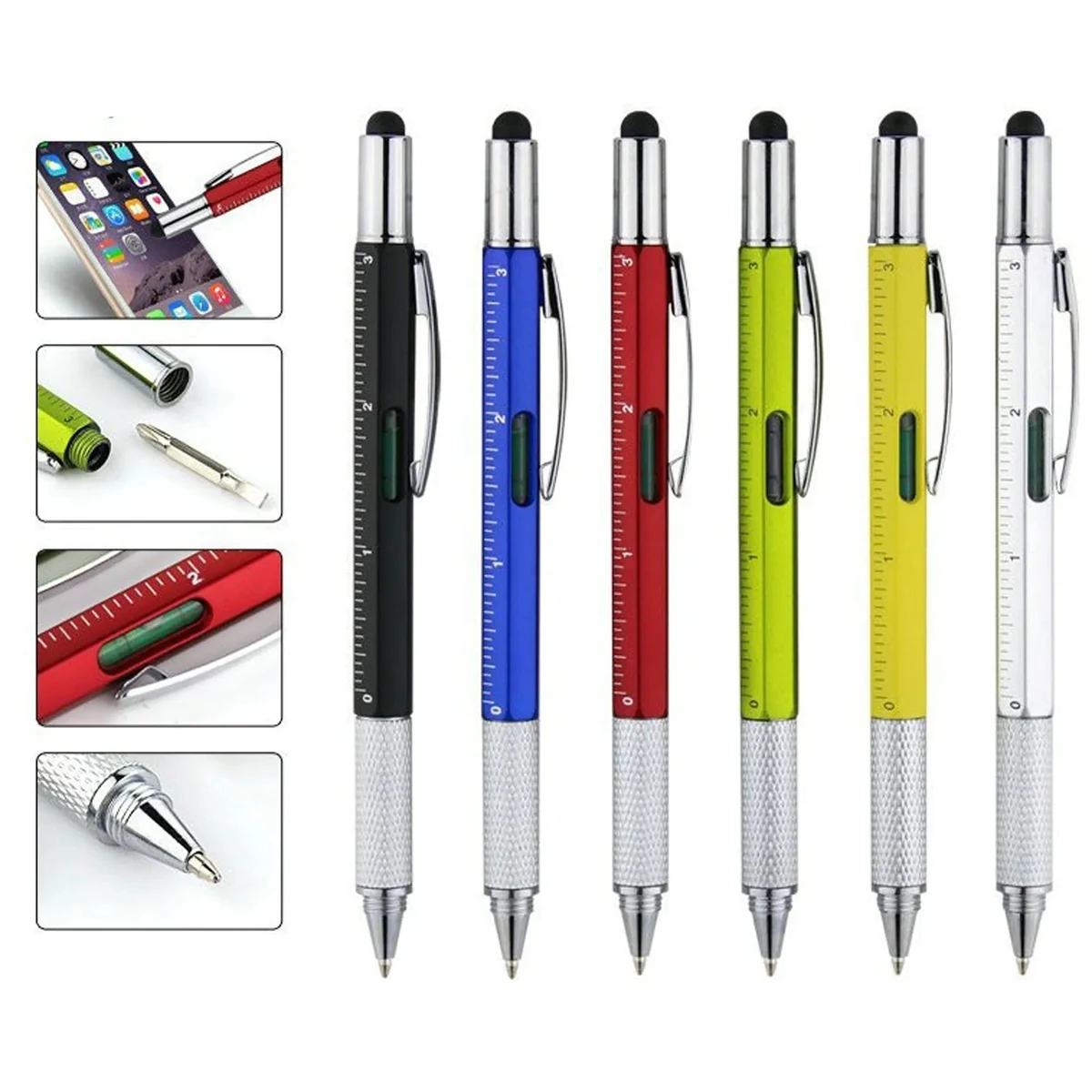 6 in 1 Multi Tool Pen With Ruler And Level Gauge 1