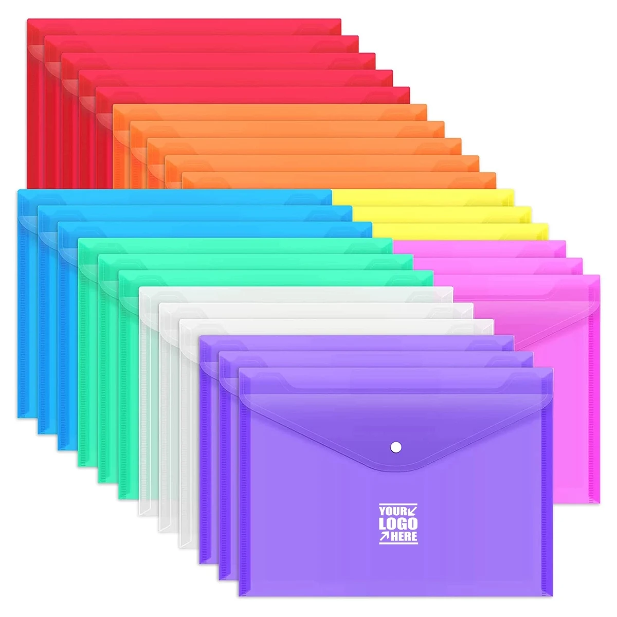 Plastic Document Envelopes Clear File Bags With Button 1