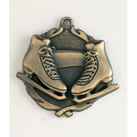 Ice Skating Wreath Medal, 1 3/4" 1