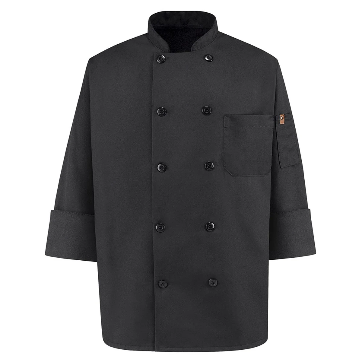 Ten Pearl Button Black Chef Coat - 0425 1
