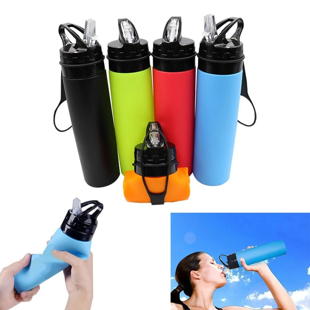 20 Oz. Collapsible Sport Water Bottle with Hook 1