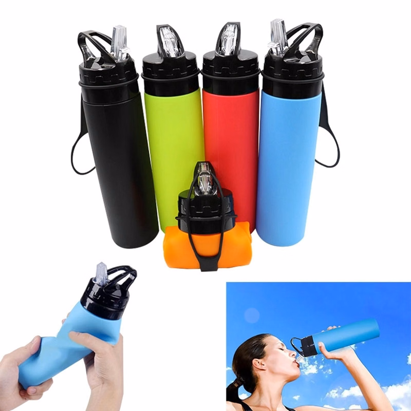 20 Oz. Collapsible Sport Water Bottle with Hook