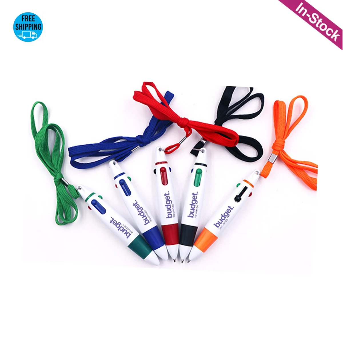 Multi-color Shuttle Pen with Neck Lanyard 1