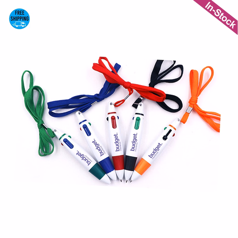 Multi-color Shuttle Pen with Neck Lanyard