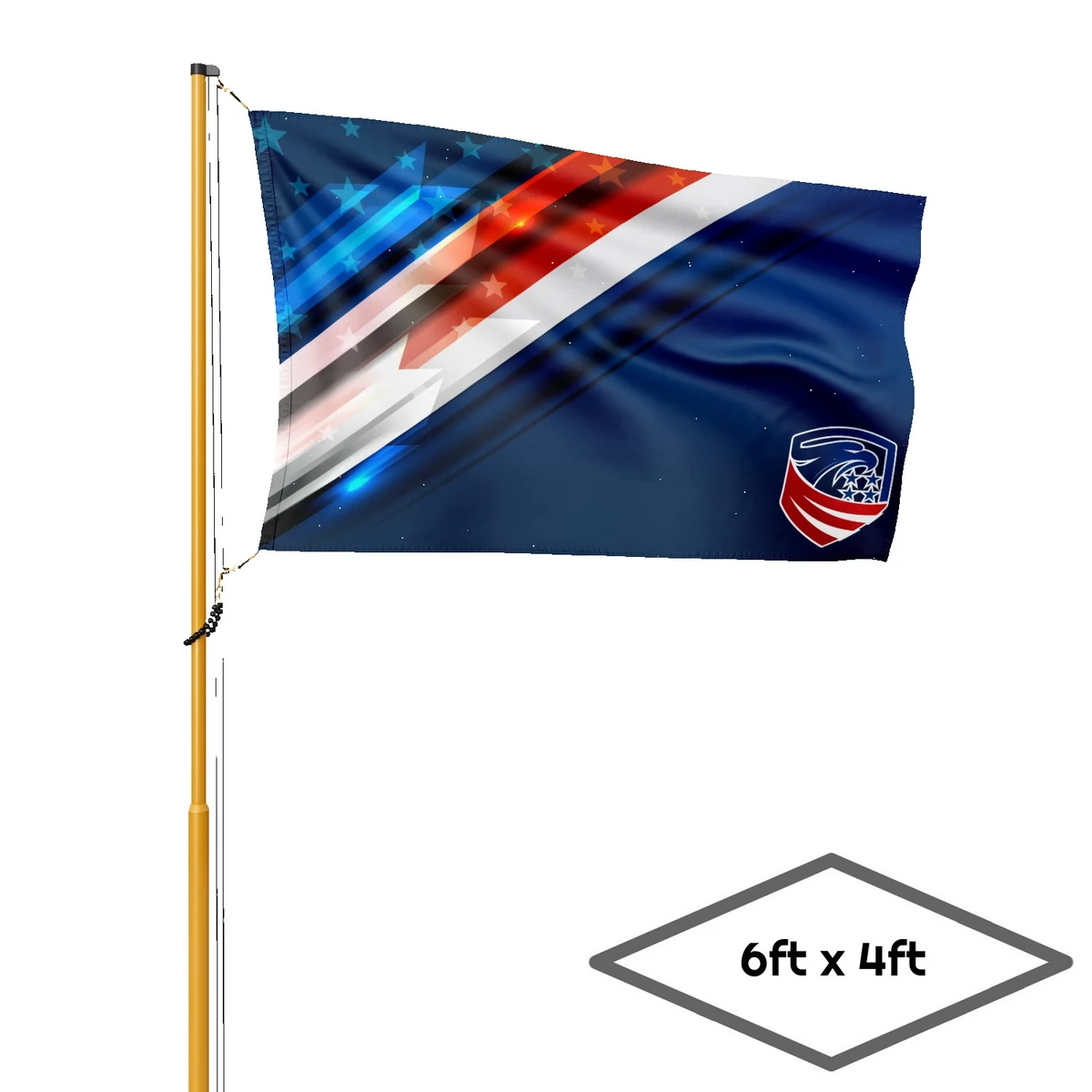 Single-Sided Dye Sublimation 1-Layer Flag (6' X 4') 1