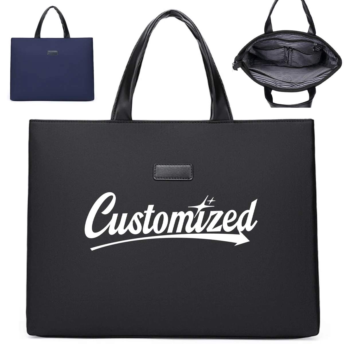 14" PU Leather Business Laptop Tote Bag with Handle 1