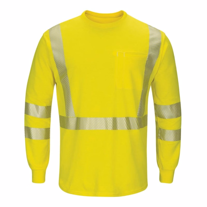 Bulwark Men's Tall Hi-Visibility Lightweight Long Sleeve T-Shirt - SMK8T