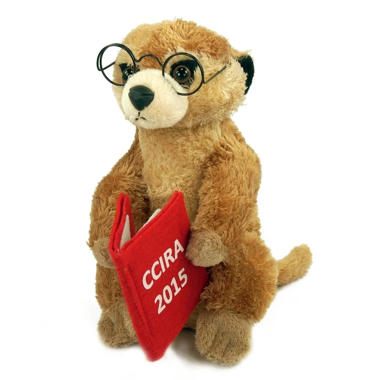 8" Meerkat Book Geek with one color imprint 1