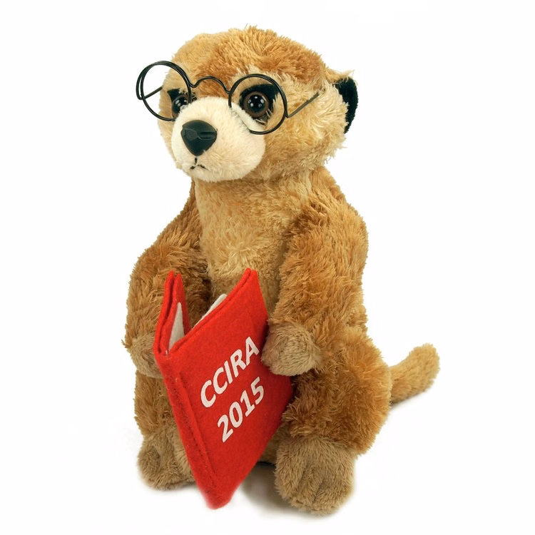 8" Meerkat Book Geek with one color imprint