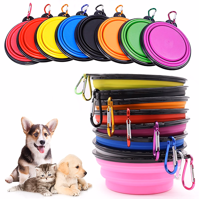 MOQ 50pcs Collapsible Silicone Pet Bowl