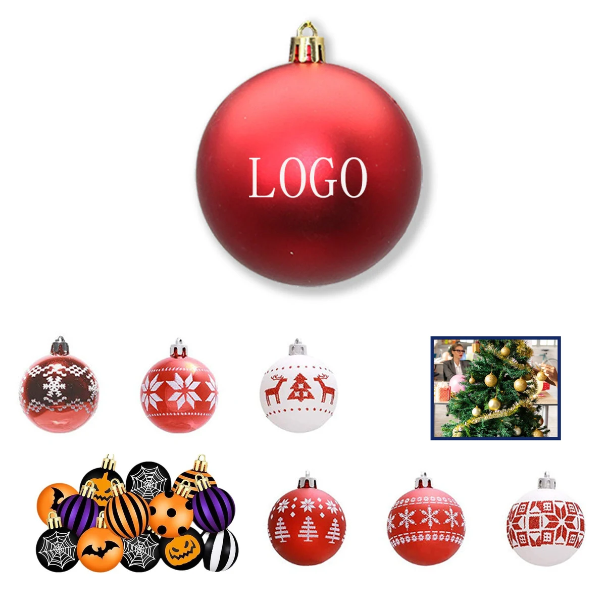 Metallic Coated Christmas Tree Ball Ornaments 1