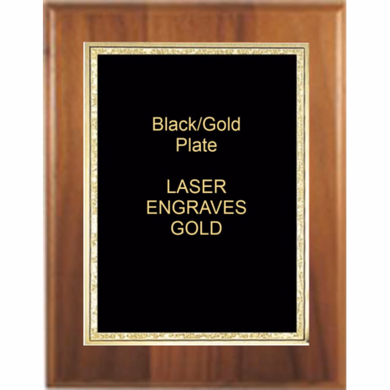 9" x 12" Value Cherry Finish Plaque with a Black Florentine Plate