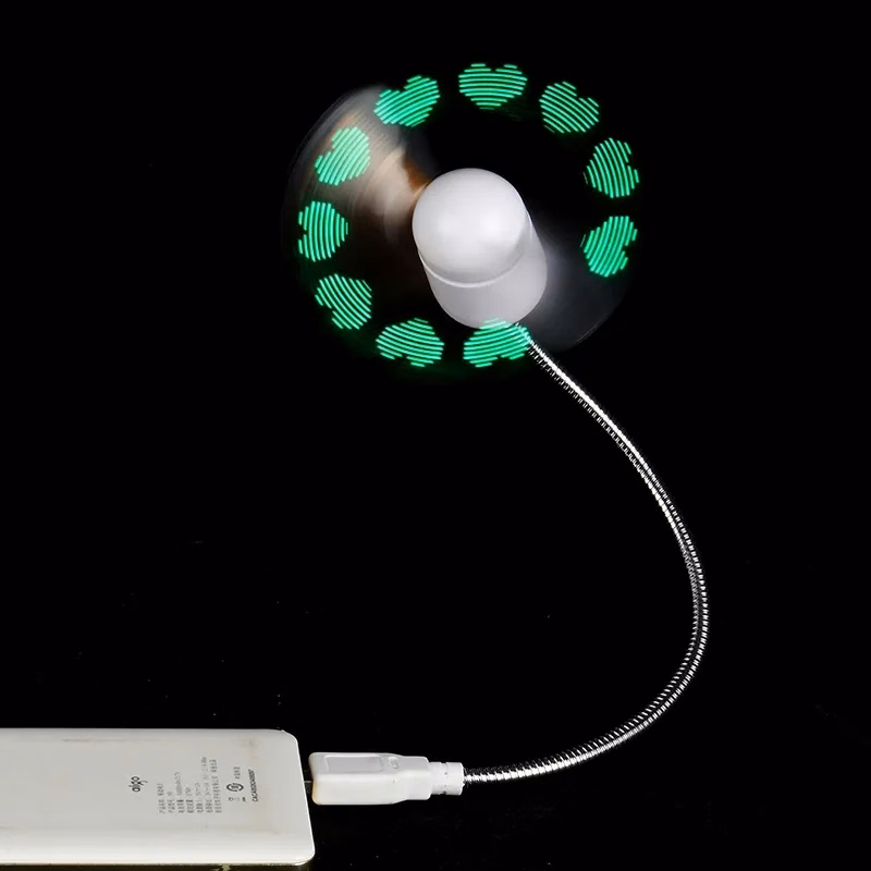 USB LED Small Fan with Text