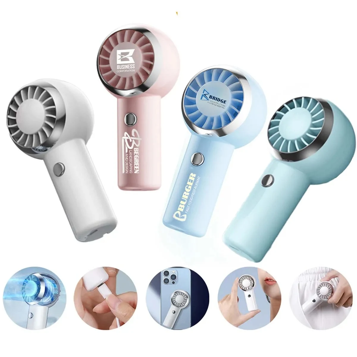 Mini Portable Mute Rechargeable USB Handheld Fan 1