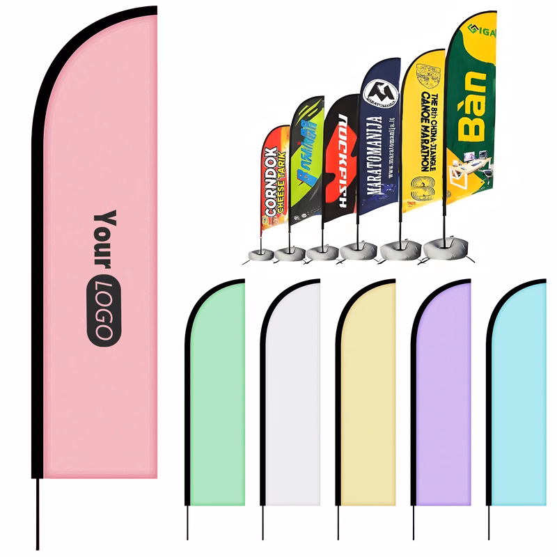 Aluminum Custom 9' Double-Sided Feather Flags