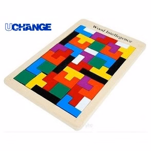 Wooden Tetris Puzzle Brain Teaser Game for Kids & Stress Relief