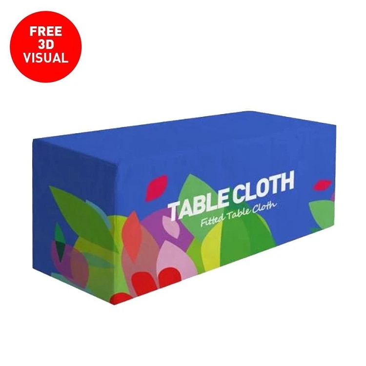 Premium Fitted Table Cover 4ft 4-Sided (Close Back) (Full-Color Dye Sublimation, Full Bleed) 1