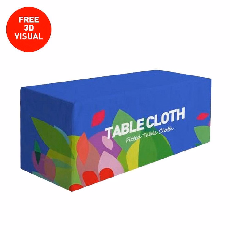 Premium Fitted Table Cover 4ft 4-Sided (Close Back) (Full-Color Dye Sublimation, Full Bleed)