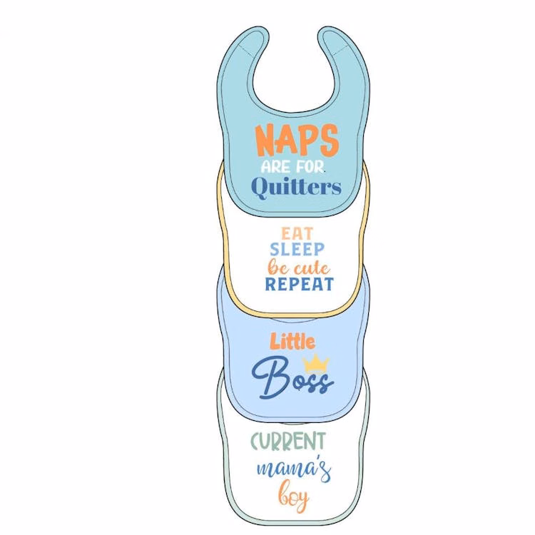 4pk Padded Bibs - One Size
