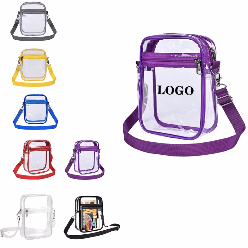 MOQ 10 pcs Clear PVC Crossbody Bag
