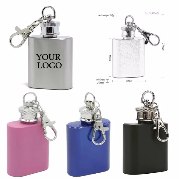 Mini Liquor Flask with Keychain