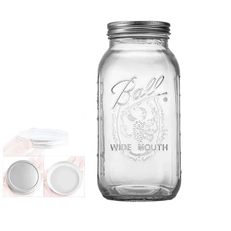 Clear Glass Mason Jars with Metal Lids 1