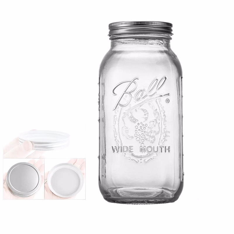 Clear Glass Mason Jars with Metal Lids