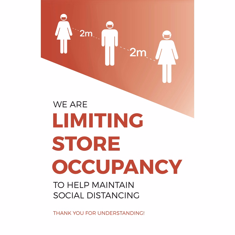 Store Occupancy Window Cling, CANADA,  Multi-colors