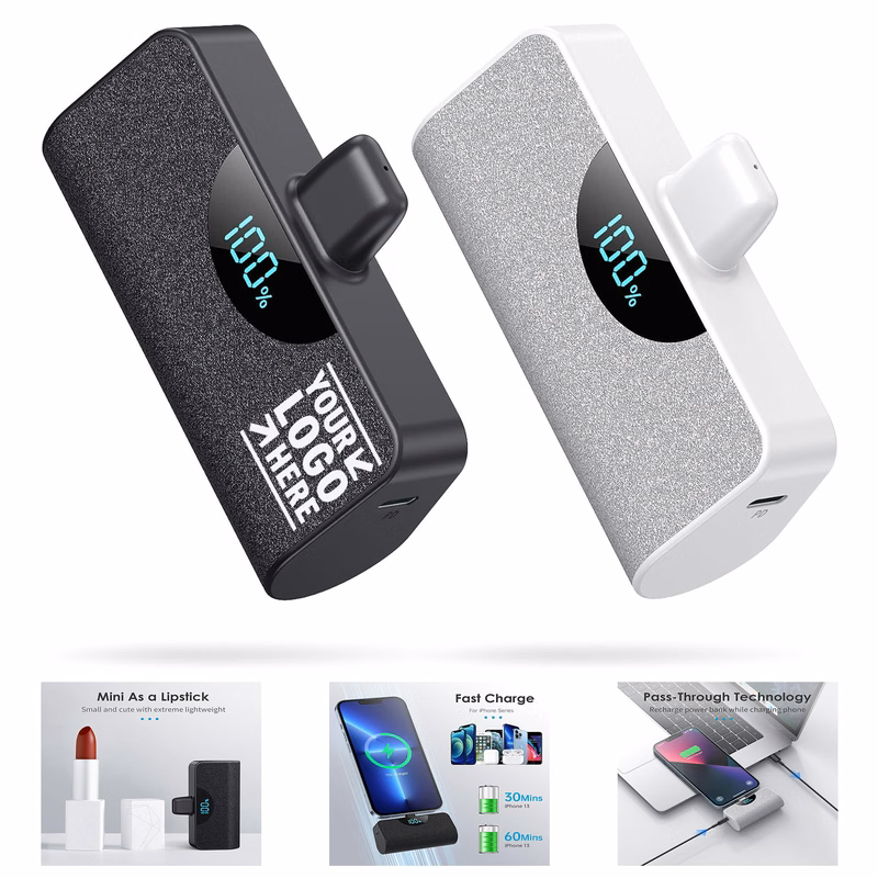 LCD Display Battery Pack Small 5200mAh Portable Compact PD Fast Charging Power Ban Charger