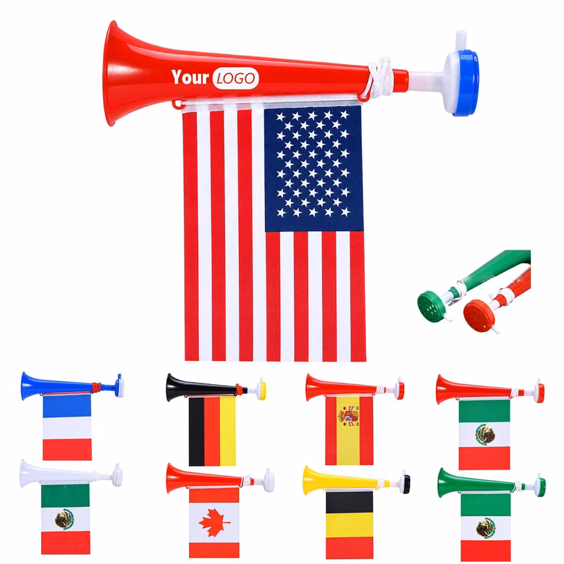 Plastic Air Horn With Flag Decoration