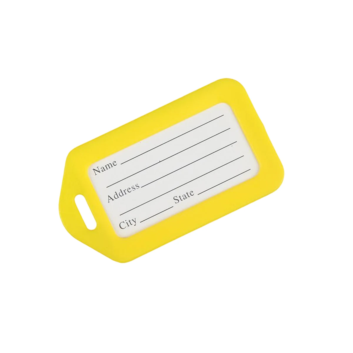 Rigid Plastic Luggage Tag With Steel Cable 3.4 x 2 1
