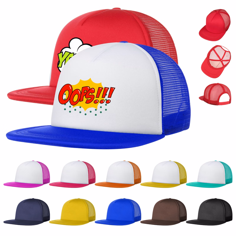 Flat Bill Trucker Mesh Cap
