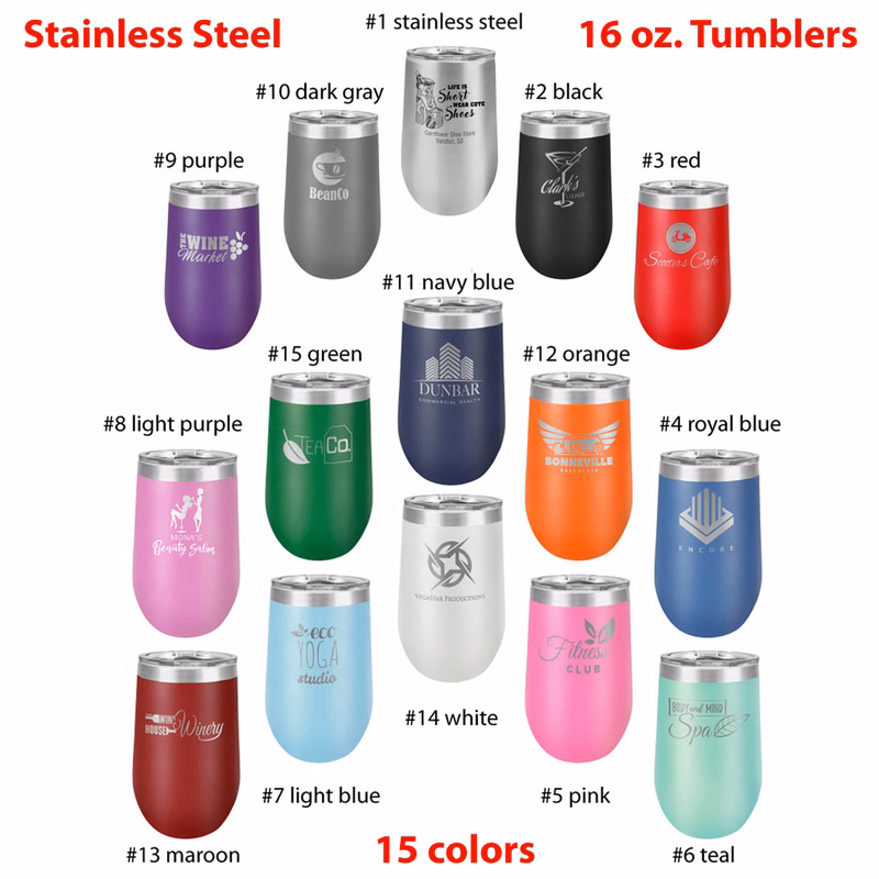 Polar Camel 16oz. Stainless Steel Vacuum Insulated Stemless Tumbler