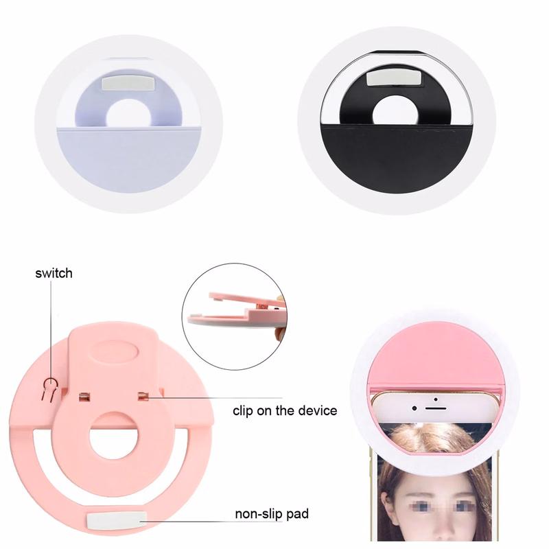Rechargeable Phone Clip Selfie Ring Light