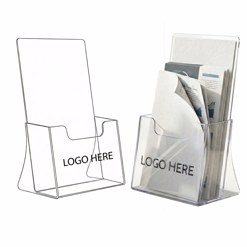 Clear Acrylic Crystal Brochure Display Stand Holder