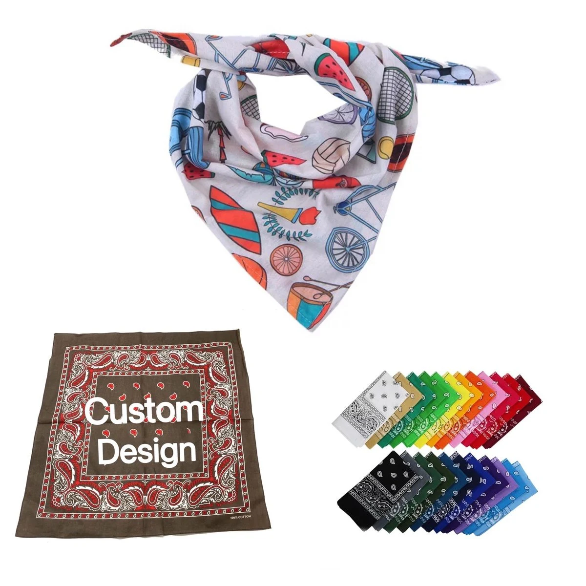 Full Color Cotton Square Bandana 1