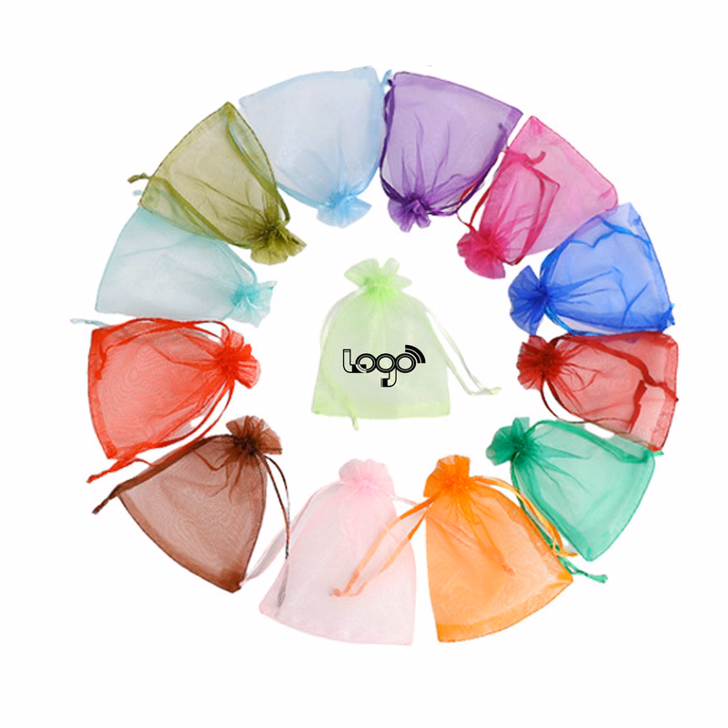 5x7 in Colorful Mesh Drawstring Pouch Gift Bags