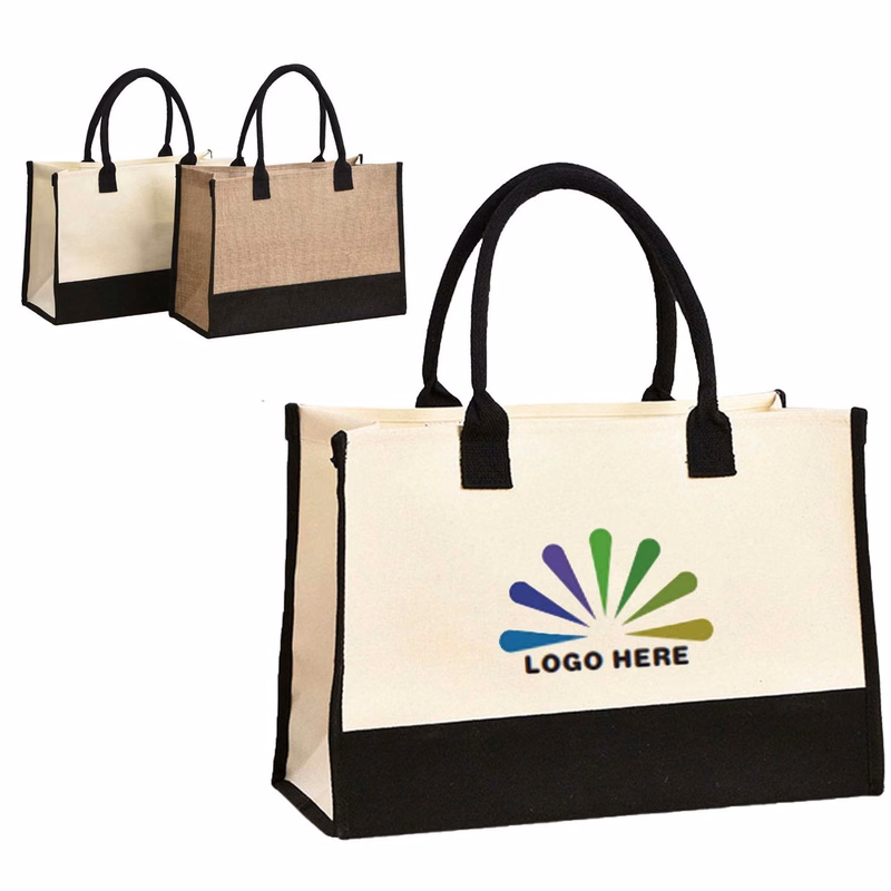 Blank Spliced Canvas Tote